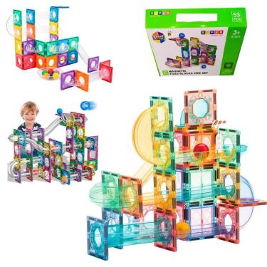 Imagem de Brinquedo Educativo Bloco Magnético Peças Construção Com Imã