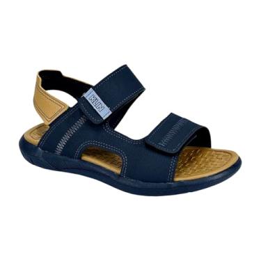 Imagem de Papete Sandália Infantil Juvenil Urban Tiras Auto Colante Confortável Marinho (Marinho, BR, Criança de 4 a 8 anos, Numérico, 34)