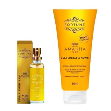 Imagem de Kit Presente Masculino Perfume Hidratante Fortune Amakha Paris
