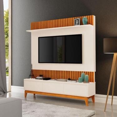 Imagem de Painel Tv Sala Moderno Para 75 Polegadas Ripado Antalya Mdf