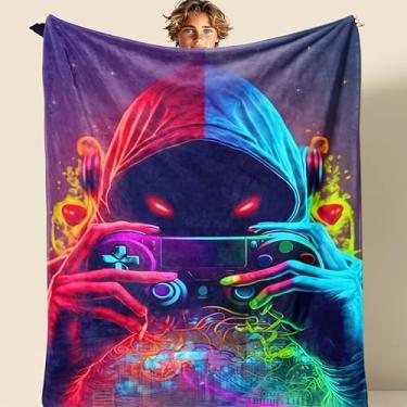 Imagem de jvycjlu Cobertor gamer, cobertores de jogos para meninos e meninas, cobertor de jogo para meninos, presentes para o melhor jogador para crianças, adolescentes, filhos, maridos, homens, namorados, sofá