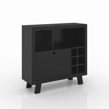 Imagem de Adega Armário 1 Porta 6 Nichos Ad5002 Siena Móveis Preto