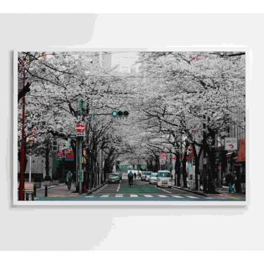 Imagem de Quadro Cerejeiras Na Cidade 120x80 Cm Adesivo Fotográfico