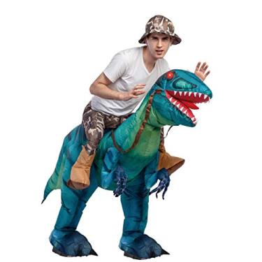 Imagem de GOOSH Fantasia inflável de dinossauro para adultos montando T Rex fantasia feminina masculina para Halloween fantasia cosplay