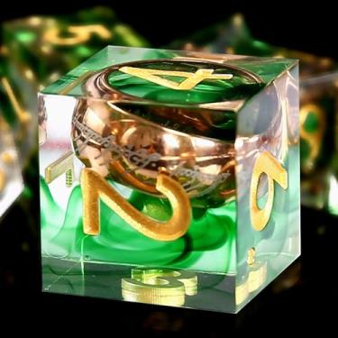 Imagem de Maywin Ring Dice Set DND,Polyehdral Sharp Edge Dice Set with Gift Box Handmade Resin RPG Dice for Dungeons and Dragons