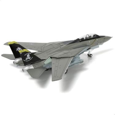Imagem de NUOTIE F-14A Tomcat 1/100 Kits de Modelo de Avião de Metal com Suporte VF-84 Jolly Rogers d Modelo de Caça de Liga Fundida Jet Replica Coleção de Aeronaves Militares Pré-construídas
