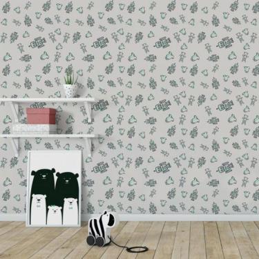Imagem de Papel De Parede Infantil Robô Ursinho Baby
