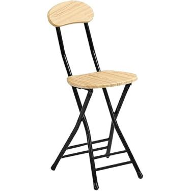 Imagem de Cadeira De Bar Dobrável Com Encosto Café Da Manhã Bar Stool Móveis Cadeira Alta Portátil, Black, black + white