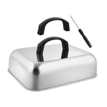 Imagem de WeiLaiKeQi Tampa retangular para cozinhar a vapor, acessórios para grelha, cúpula para derreter queijo e hambúrgueres, L