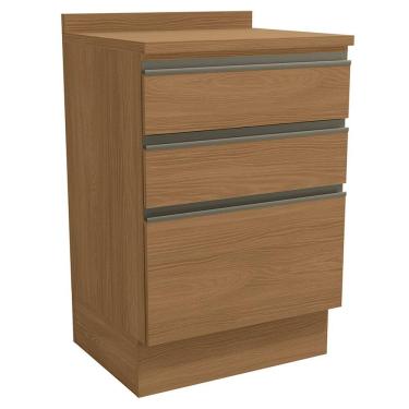 Imagem de Balcao Com Tampo 3 Gavetas 60 cm Maxxi G743 Canela Kappesberg