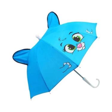 Imagem de Guarda-chuva Infantil Em Formato De Orelha 3D, 8 Cores, Alça Longa De 