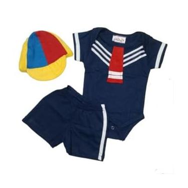 Imagem de Fantasia da Turma do Chaves bebê Chiquinha Kiko e Chaves (Kiko, G)