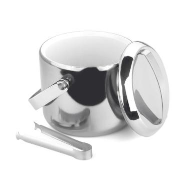 Imagem de Balde De Gelo Térmico 1L Inox Com Tampa e Pinça Bar Forma