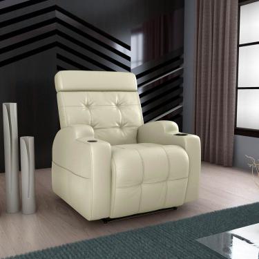 Imagem de Poltrona Cherokee 1 Lugar Reclinagem Automática e Porta Copo Corano Bege - Matrix