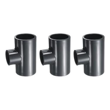 Imagem de HARFINGTON Encaixe de PVC Tee 2 x 1-1/10.2 cm Conector de 3 vias Acoplamento de tubo de grau de construção Acessórios de cotovelo para esgoto encanamento tubo de drenagem suprimentos de água construir