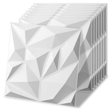 Imagem de Art3d Pacote com 20 painéis de parede 3D decorativos, decoração de parede interior de PVC de 19 m², 30 x 30 cm, branco