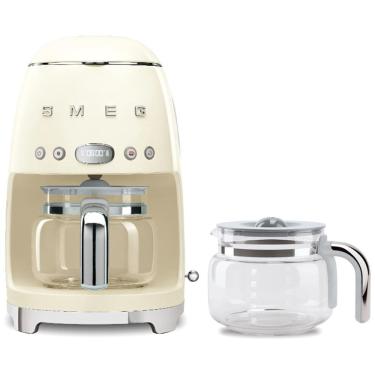 Imagem de Cafeteira Retrô Smeg 50s com Jarra de Vidro Extra na Cor Creme