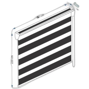 Imagem de Persiana Rolo Duplo Bandô Sunny Cinza 180 L X 220 A Cortina