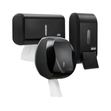 Imagem de Kit Toalheiro Papel Toalha Interfolhado Médio Dispenser Saboneteira 40