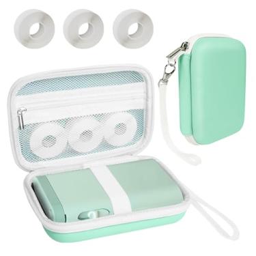 Imagem de Teyomi Capa compatível com NELKO P21, para NIIMBOT D110, para JADENS D110 etiquetadora com fita de 3 rolos (papel de etiqueta 1/5.1 cm x 1 1/5.1 cm (12 mm x 40 mm))-Bolsa de armazenamento rígida