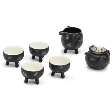 Imagem de Conjunto de bule de chá Kung Fu conjunto de chávenas de louça, conjunto de bule de chá, conveniente de porcelana, xícaras de chá, adequadas para viagens, casa, ao ar livre, conjunto de chá portátil
