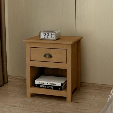 Imagem de Mesa de Cabeceira Madeira Maciça Boho Rústica Mesinha Quarto