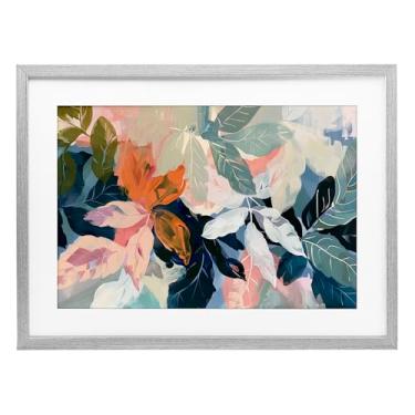 Imagem de Stupell Industries Impressão emoldurada cinza tropical Oasis Dream Under Glass por Elara Yasna, 17 x 23