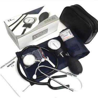 Imagem de Kit De Monitor De Pressão Arterial Manual Com Estetoscópio, Tensiômetr