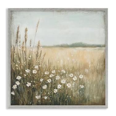 Imagem de Stupell Industries Daisy Dream Landscape Gray Framed Giclee Art Design by Petal Prints Design, 61 x 61 cm