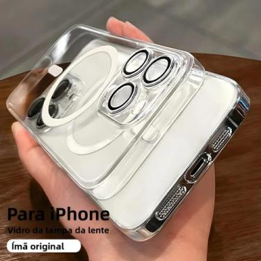 Imagem de Capa De Silicone Transparente Magsafe Para Apple iPhone 16 15 14 13 12