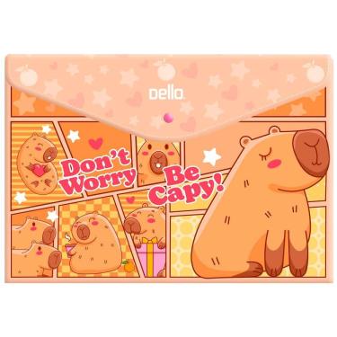 Imagem de Envelope plástico com botão A4 Be Capy Laranja 0018.10 Dello
