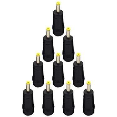 Imagem de Hxchen 10Pcs Yellow Tip 4.0x1.7 mm Male Plug to 5.5x2.5mm Female Jack DC Power Connector Black
