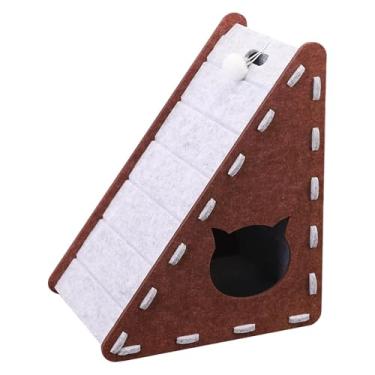 Imagem de Bothyi Arranhador triangular para gatos, protetor prático de feltro para móveis, acessório portátil para animais de estimação, placa vertical para arranhar