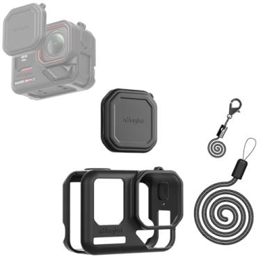 Imagem de Ferbao Capa de silicone para Insta360 Ace Pro 2 capa protetora com capa de lente de silicone para Insta360 Ace Pro2 (preto)