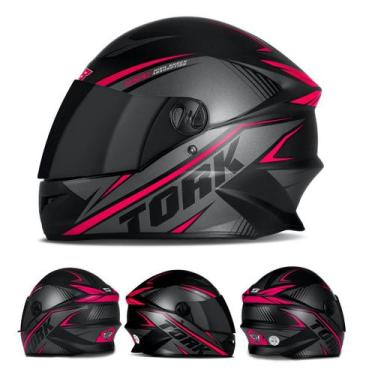 Imagem de Capacete Fechado Moto Modelo R8 Várias Cores Tamanho 56 58 60 Viseira 