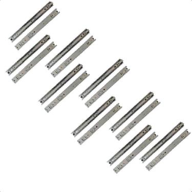 Imagem de 18 corrediças telescópicas 45cm gaveta trilho zinca. 9pares