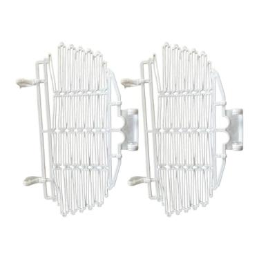 Imagem de KiBcsLic Capa protetora para cesto de bicicleta, tampa frontal ajustável, elástica, estável, para uso externo, acessório para cesto de bagagem de bicicleta, Branco