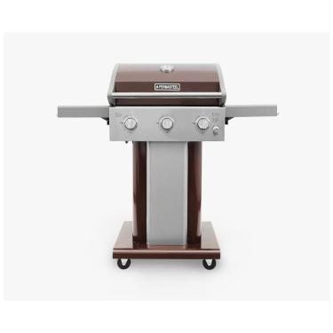 Imagem de Churrasqueira a Gás 30.000 BTU com 3 Queimadores e Mesas Laterais em Aço Inoxidável, PERMASTEEL PG A40301 MO, Marrom