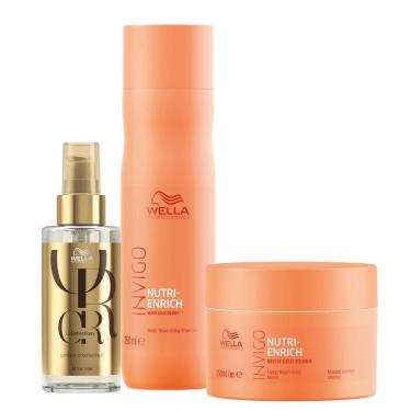 Imagem de Kit Wella Invigo Nutri Enrich e Oil Reflections 100ml