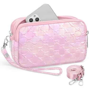 Imagem de BIAOTIE Carteiras de pulso para mulheres, bolsas transversais pequenas bolsa de viagem bolsa de pulso de nylon para celular bolsa de ombro, Y - Rosa