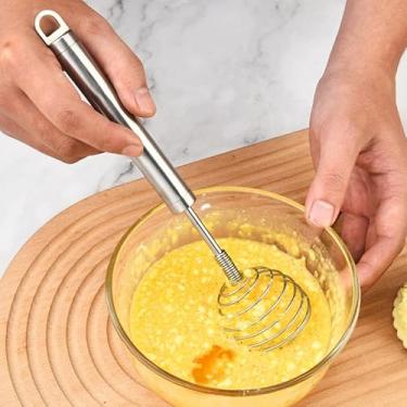 Imagem de Batedores pequenos de aço inoxidável de 20,32 cm, batedeira de ovos, batedor de creme de cozinha para mistura de ovos e bolos de farinha