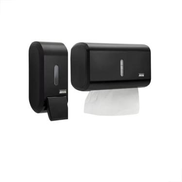 Imagem de 2X Kit Dispenser Papel Toalha Saboneteira Sabonete Gel Cor P