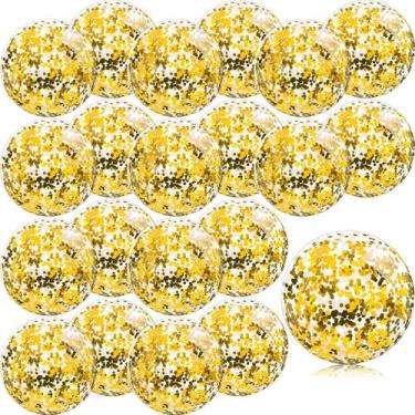 Imagem de Mini bolas de praia Zhanmai, 20 peças, 8 polegadas, com glitter transp