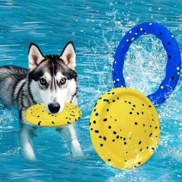 Imagem de Brinquedo flutuante durável de piscina E-TPU para cães BABORUI azul am