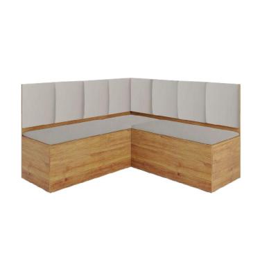 Imagem de Canto Alemão Com Baú Liebe Veludo Viero Madeirado/off White