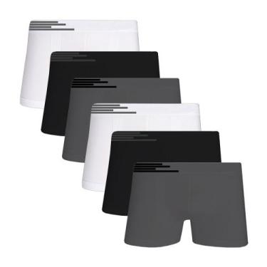 Imagem de Kit 6 Cuecas Boxer Microfibra Up Underwear 436 Sortido - QLC SPORT, G,