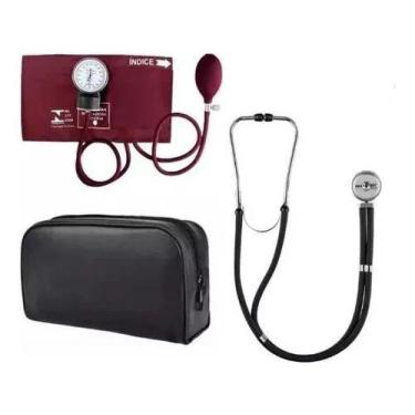 Imagem de Esfigmomanometro Premium Vinho + Estetoscopio Duplo