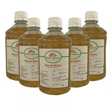 Imagem de 5 Óleo Rícino Puro C/ Laudo De Análise Cresc.de Cabelo 500ml - Bella D