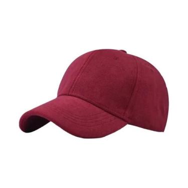 Imagem de Boné Snapback Unissex de Camurça - Chapéu Hip Hop para Outono, Vinho t