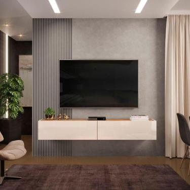 Imagem de Rack suspenso future 1,80m cool home off white/nature - DJ MOVEIS